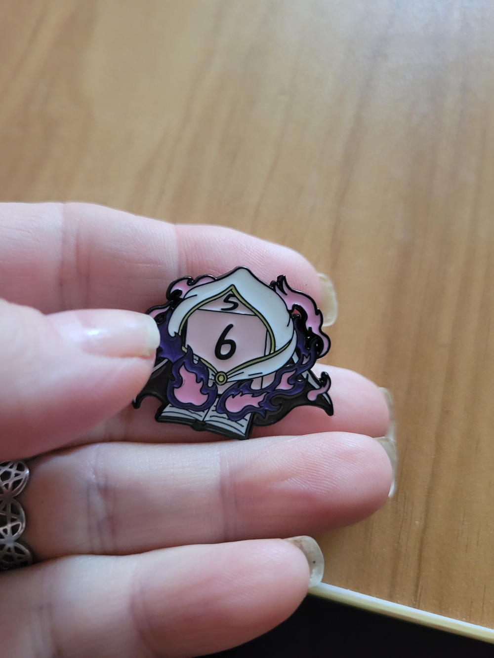 👻BUY 1 GET 1 FREE👻Enamel Dice & Tome Wall Pin - Pink and Purple